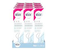 Veet Crema Depilatoria Corporal para Mujer con Aloe Vera y Vitamina E, Pieles sensibles, 12x200 ml