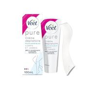 Veet Minima Crema depilatoria - Suavidad duradera después de la depilación - Piel sensible - Tubo de 100 ml (3 unidades)