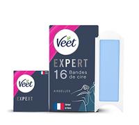 Veet Expert - 16 tiras de cera fría para axilas - piel sensible - procesamiento perfecto - depilación duradera