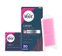 Veet Expert Bandas de Cera Fría Depilatoria para Depilación de Piernas y Cuerpo, con Manteca de Karité, 30 tiras