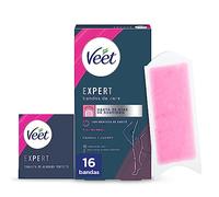 Veet Expert Bandas de Cera Fría Depilatoria para Depilación de Piernas y Cuerpo, con Manteca de Karité, 16 tiras