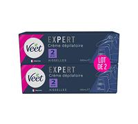 VEET Expert - Crema depilatoria para axilas con aplicador de cúpula, funciona en 2 minutos, 2 x 100 ml