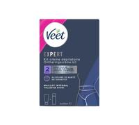 VEET Expert - Crema depilatoria para cabello rebelde - Maillot de cuerpo completo con espuma exfoliante - Actúa en 2 minutos - 2 x 50 ml