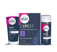 VEET Expert - Crema depilatoria para cabello rebelde - Maillot de cuerpo completo con espuma exfoliante - Actúa en 2 minutos - 2 x 50 ml