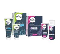 Veet Expert/Men - Kit de depilación íntima para él y ella, crema depilatoria para zonas íntimas, incluye espuma Multi Benefit, 2 x 50 ml, tubo de 100 ml y bálsamo nutritivo de 50 ml