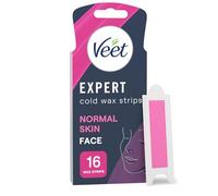 Veet Expert Tiras de cera, Depilación, Piel Normal para Cara, 16 Piezas