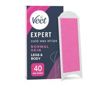 Veet Expert Tiras de cera, Depilación, Piel Normal para Piernas y Cuerpo, 40 Piezas