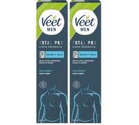 Veet Men Crema Depilatoria Masculina para Pecho Espalda Brazos y Piernas, Pieles Sensibles, 200ml (Paquete de 2)