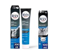 Veet Men Crema Depilatoria para Hombre Pack Corporal + Axilas con Roll-On - 200ml + 100ml