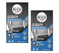 VEET Men - Juego de 2 kits de depilación de zonas íntimas - 2 cremas depilatorias de 100 ml y 2 bálsamos de cuidado de 50 ml para pieles sensibles