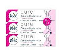 Veet Pure - Crema depilatoria para cuerpo y piernas, para piel normal, sin olor a amoniaco, 200 ml