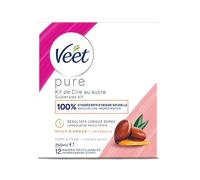 Veet PURE - Cera caliente con azúcar y aceite de argán - depilación sin banda - Ingredientes 100% naturales - 250 ml