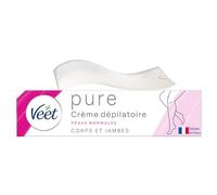 Veet Pure - Crema depilatoria para cuerpo y piernas, para piel normal, sin olor a amoniaco, 200 ml