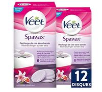 VEET - Recarga de cera sin banda Spawax - Figa dulce y lirios morado - 6 discos - Lote de 2