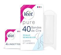 Veet - Tiras depilatorias para piernas y cuerpo, hipoalergénicas, mínimas, 40 piezas