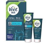 Veet Men Kit de Depilación para Zonas Íntimas del Cuerpo, Crema Depilatoria Hombre y Bálsamo Post-Depilación, Color Gris, Juego de 2 piezas