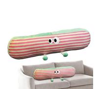 Veeteah Almohada de cuerpo entero, almohada larga para cama, decorativa | Lindo cojín de abrazo a rayas para adultos de 35,43 pulgadas | Cojín y cómodo para dormir de lado, cojín lumbar con