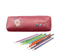 Veeteah Bolsa de lápices de Navidad - Lindo estuche con cremallera - Bolsa de Navidad de gran capacidad, duradera bolsa de papelería para el hogar, escuela, viajes