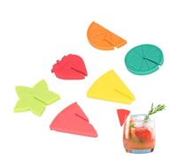 Veeteah Colgante de copa de vino | Silicona para beber signos distintivos,6 piezas de copa de champán en forma de fruta para celebración boda Navidad