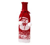 Veeteah Funda de vino de Navidad, suéter para botellas de vino, decoración de botellas de vino de Papá Noel, muñeco de nieve, funda para botella de vino - Jersey elástico festivo para botellas de vino