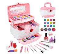 Veeteah Juegos de Maquillaje para Niñas, Juego de Maquillaje Infantil Lavable, Estuche de Maquillaje Princesa para Niños, Regalos para Niñas Cumpleaños de Navidad para Edades de 4 a 12 Años