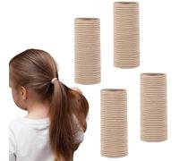 VEEYOL 400 gomas elásticas para el pelo que no dañan la coleta para mujeres, niñas y niños, 2 mm x 2,5 cm (rubio beige)