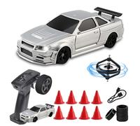 Vefacion Mini RC Drift Car con Gyro 1/43 Escala 2,4 GHz 15 km/H Alta Velocidad Deporte Coche de Carreras 4WD Mesa Control Remoto Coche para Niños Niñas y Adultos Regalo