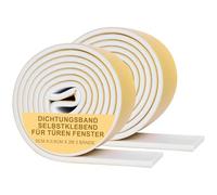 Vefhby Cinta de sellado autoadhesiva para puertas y ventanas, sellos de goma, para aislamiento acústico (50 mm x 6 mm x 2 m, 2 rollos)