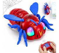 VeftBltrem Coche de Juguete araña teledirigido, arañas trepadora RC con rotación de 360°, Coche acrobático RC para trepar por Paredes y Suelos (Abeja roja)