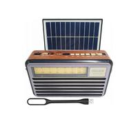 Vega - 35105 - Radio LIWA RÁPIDO PORTÁTIL CON PANEL SOLAR, FM, BLUETOOTH, USB, SD, AUX, LÁMPARA USB, LX521BTS