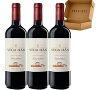 Vega Izán Roble - D.O. Ribera del Duero - Vino Tinto 100% Tempranillo - Medalla de Oro Vinespaña - 3 x Botella 75 cl - Pack 3 Botellas con Caja Carton reforzada - Mejor Seleccion ENOVINOS