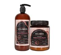 Vegairoa Pack Smooth Big - Champú 1000 ml y Mascarilla 1000 ml para cabello liso - Hidratación profunda y control del encrespamiento - Fórmula vegana sin sulfatos