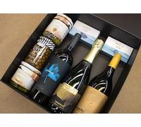 Vegamar Lote Gourmet Navidad en Caja Regalo - 3 Vinos (Tinto Reserva, Blanco Huella Merseguera, Cava Brut Nature) + Aceitunas, Alcachofas, Piparras, Mejillones y Zamburiñas