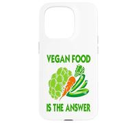 Vegan Food Is The Answer Retro Funny Vegan Designs Presente Carcasa para iPhone 15 Pro