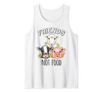 Vegan Friends Not Food Derechos de los animales Veggie Green Food Camiseta sin Mangas