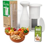 Vegan Milker Máquina para Hacer Leche Vegetal Casera, Leche de Avena, Soja y más | 1L en 1 Minuto 100% Natural con Filtro | Compatible con Batidora de Mano | Incluye Ebook de Recetas | Classic Blanco