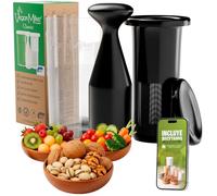 Vegan Milker Máquina para Hacer Leche Vegetal Casera, Leche de Avena, Soja y más | 1L en 1 Minuto 100% Natural con Filtro | Compatible con Batidora de Mano | Incluye Ebook de Recetas | Classic Negro