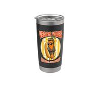 Vegan Vibes Retro Zanahoria Rock Star, divertido humor a base de plantas Vaso térmico de acero inoxidable de doble pared