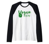 Vegan100 por ciento Veganismo Vegetariano Camiseta Manga Raglan