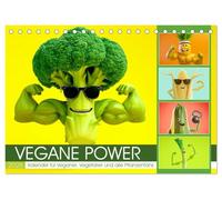 Vegane Power - Kalender für Veganer, Vegetarier und alle Pflanzenfans (Tischkalender 2026 DIN A5 quer), CALVENDO Monatskalender: Veganer Kalender mit ... die Küche, Alltag und den veganen Lifestyle.