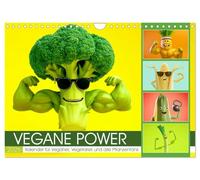 Vegane Power - Kalender für Veganer, Vegetarier und alle Pflanzenfans (Wandkalender 2026 DIN A4 quer), CALVENDO Monatskalender: Veganer Kalender mit ... die Küche, Alltag und den veganen Lifestyle.