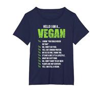 Veganismo Hola Soy Vegano Regalo Verduras Alimentos Verdes Camiseta, Mujer Tallas Grandes, Azul Marino, 3XL Grande