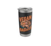 Vegano Badass Culturista Vegano Bigfoot Halterofilia Vaso térmico de acero inoxidable de doble pared