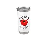Vegano De Mi Cabeza Tomates Divertido Juego De Palabra De Tomate Vaso térmico de acero inoxidable de doble pared