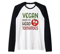 Vegano De Mi Cabeza Tomates Divertido Vegetal Tomate Vegano Camiseta Manga Raglan