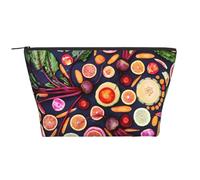 Vegano Frutas Vivas Verduras Imprimir, Bolsa de artículos de tocador Bolsa de Maquillaje Bolsa de cosméticos Bolsa de artículos de tocador de Viaje portátil