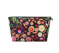 Vegano Frutas Vivas Verduras Imprimir, Bolsa de artículos de tocador Bolsa de Maquillaje Bolsa de cosméticos Bolsa de artículos de tocador de Viaje portátil