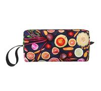 Vegano Frutas Vivas Verduras Imprimir, Bolsa de Maquillaje Bolsa de cosméticos Bolsa de artículos de tocador de Viaje portátil Bolsa de Maquillaje
