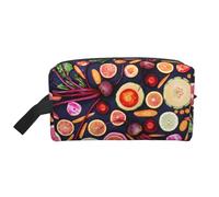 Vegano Frutas Vivas Verduras Imprimir, Bolsa de Maquillaje Bolsa de cosméticos Bolsa de artículos de tocador de Viaje portátil Organizador de Bolsa de Maquillaje
