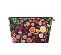Vegano Frutas Vivas Verduras Imprimir, Bolsa de Maquillaje Bolsa de cosméticos Bolsa de artículos de tocador de Viaje portátil Bolsa de artículos de tocador